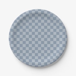 Dusty Blue Checkerboard Pappteller