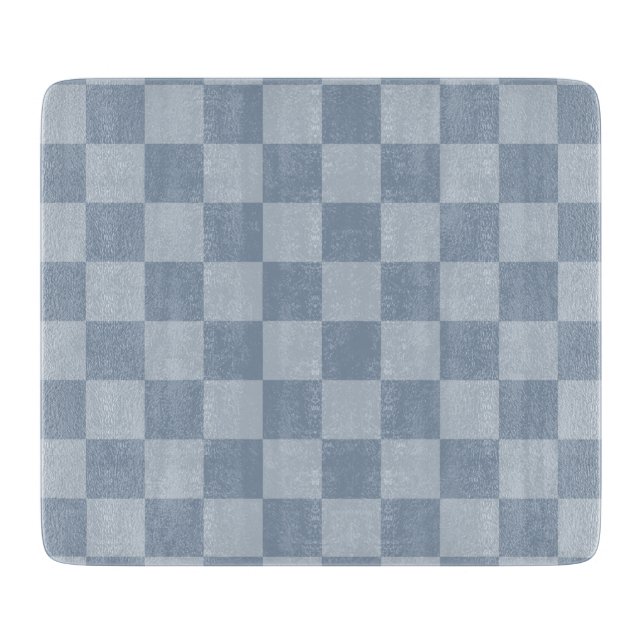 Dusty Blue Checkerboard Schneidebrett (Vorderseite)