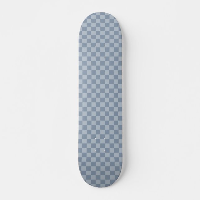Dusty Blue Checkerboard Skateboard (Vorne)