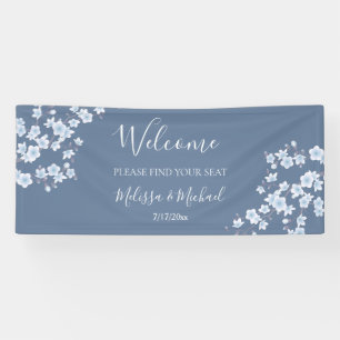 Dusty Blue Cherry Blossom   Seekarten Banner