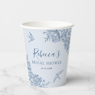 Dusty Blue Chinoiserie Baby Shooting Paper Cup Pappbecher