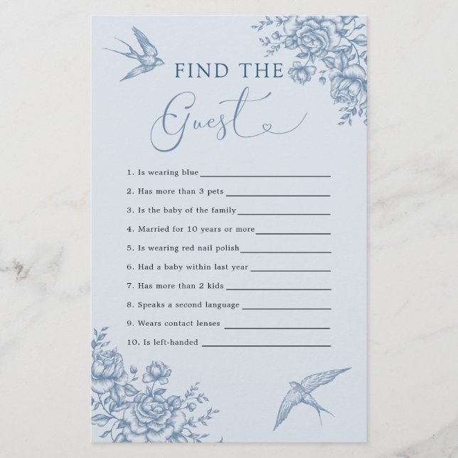 Dusty Blue Chinoiserie Babydusche finden Sie (Vorderseite)