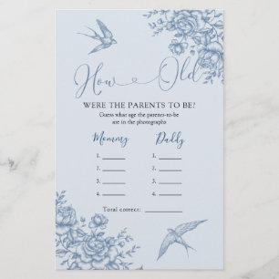 Dusty Blue Chinoiserie Babydusche Wie alte Eltern