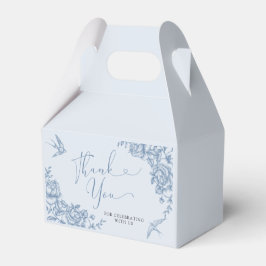 Dusty Blue Chinoiserie Brautparty Gefälligkeitsbox Geschenkschachtel