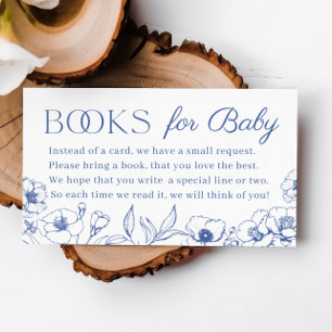 Dusty Blue Chinoiserie Bücher für Baby Begleitkarte
