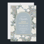 Dusty Blue Chinoiserie Floral Women 50. Geburtstag Einladung<br><div class="desc">Dieses chinoiserie inspiriert Design besticht durch elegante botanische Blumen,  Vögel und Grünpflanzen in staubblauer und weißer Farbe. Personalisieren Sie die Einladung mit Ihren Daten und wenn Sie gewollt,  um den Stil und die Platzierung des Textes weiter zu ordnen,  klicken Sie bitte auf den Button "Weitere Anpassung".</div>