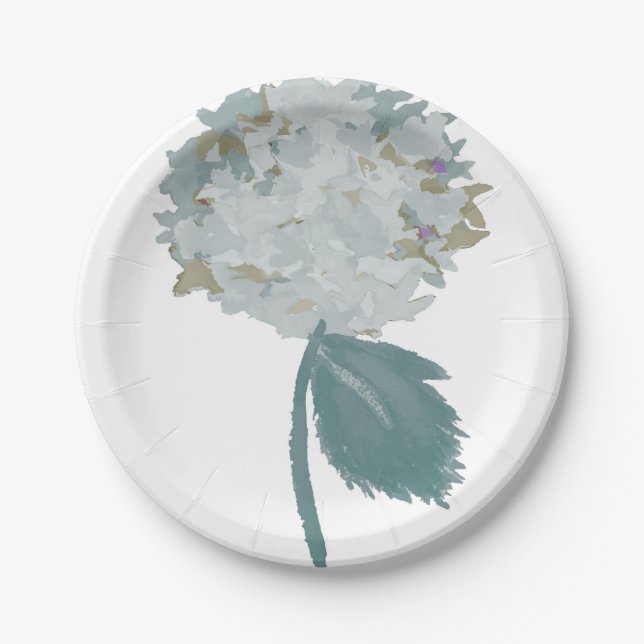 Dusty Blue Chrysanthemum Pappteller (Vorderseite)
