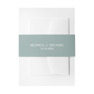 Dusty Blue Classic Personalisiert Wedding Einladungsbanderole