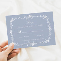 Dusty Blue Classic Viktorianisch Floral Frame Wedd
