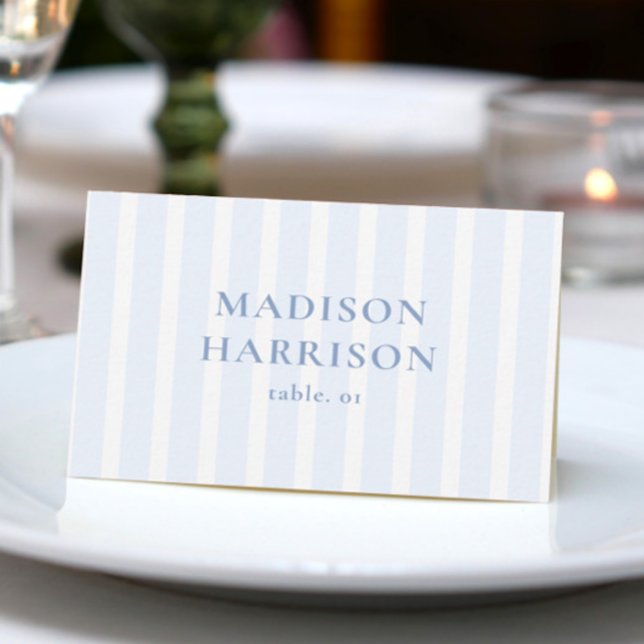 Dusty Blue Coastal Wedding Name Platzkarte DIY (Von Creator hochgeladen)