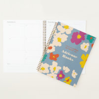 Dusty Blue Colorful Modern Floral