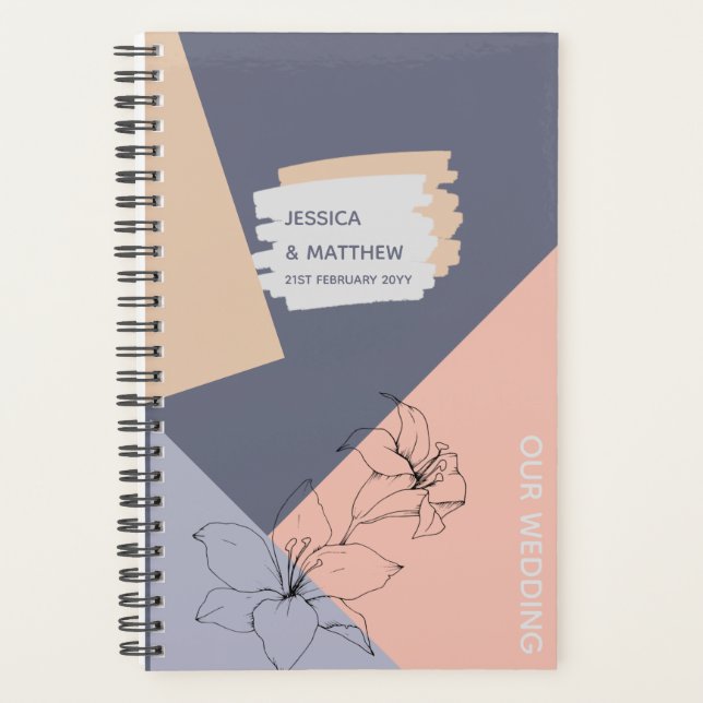 Dusty Blue Coral Wedding planner personnalisé (Devant)