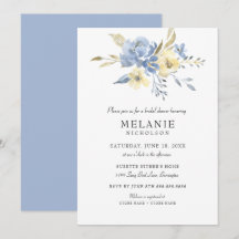 Dusty Blue Cream Blumendusche Einladung