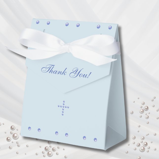 Dusty Blue Cross Christian Baptism Geschenkschachtel (Von Creator hochgeladen)