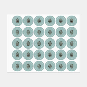 Dusty Blue Cupcake Bäckerei Kleine Labels Etiketten