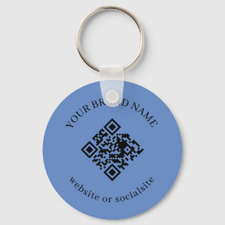 Dusty Blue Custom Business QR Code Keychains Schlüsselanhänger
