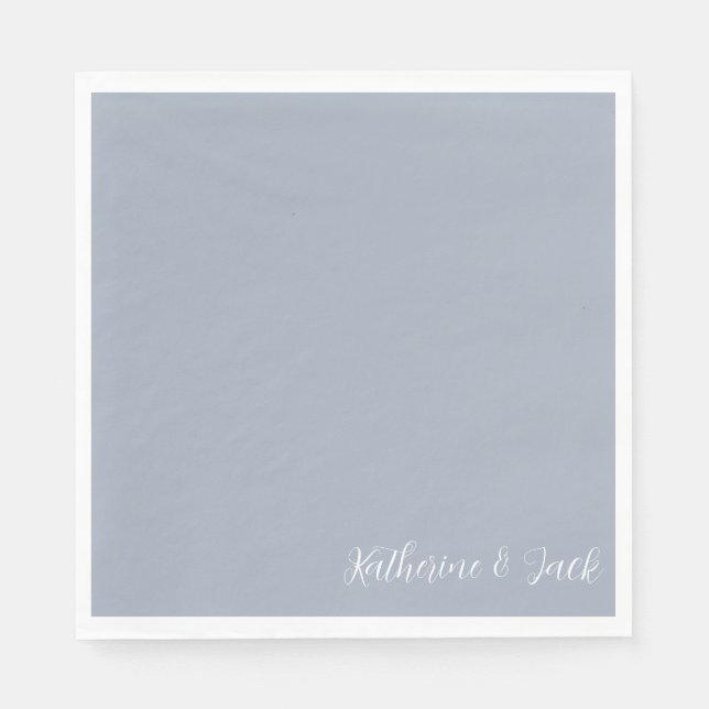 Dusty Blue Custom Luncheon Napkins Serviette (Vorderseite)