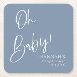 Dusty Blue / Denim Blue Oh Baby Dusche Rechteckiger Pappuntersetzer<br><div class="desc">Denim Dreams Baby Shower Collection - wo Denim und dusty Blue erthy Töne mit trendiger Kalligraphie vereinen. Dieses Thema wurde speziell für Babyduschen konzipiert und umfasst Einladungen,  Schilder,  Spiele und eine charmante Papierdekoration. Genießen Sie die rustikale Eleganz mit einer modernen Drehung heute! #zazzlemade</div>