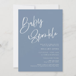 Dusty Blue Denim Bohemian Baby Sprinkle Invitation