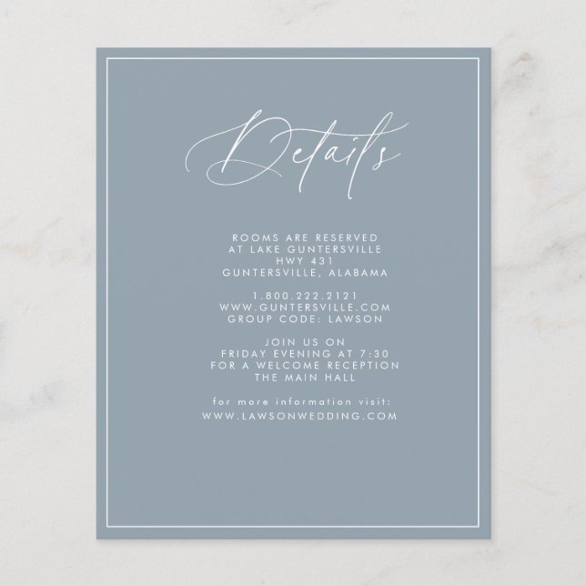Dusty Blue Details Card (Vorderseite)