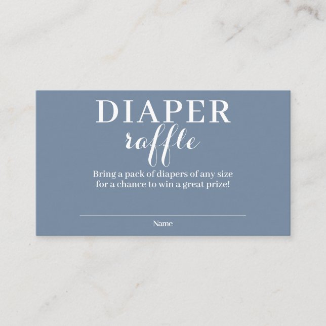 Dusty Blue Diaper Raffle Enclosure Card Begleitkarte (Vorderseite)