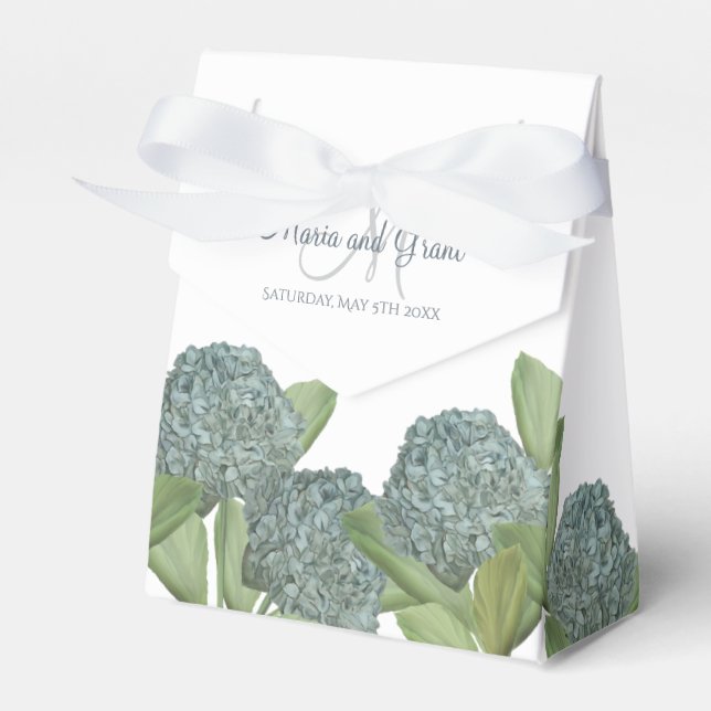 Dusty Blue Elegant Blue Floral Custom Wedding Geschenkschachtel (Vorderseite)