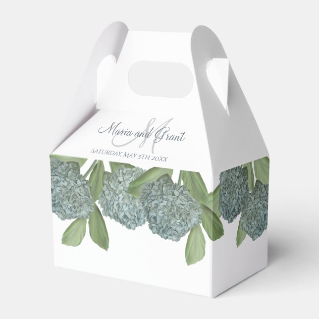 Dusty Blue Elegant Blue Floral Custom Wedding Geschenkschachtel (Vorderseite)