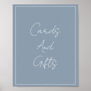 Dusty Blue Elegant Brautparty Wedding Custom Poster