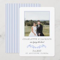 Dusty Blue Elegant Classic Floral mit Foto