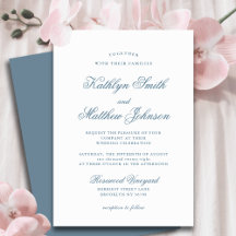 Dusty Blue Elegant Classic Script Wedding
