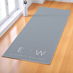 Dusty Blue Elegant Moderner Minimalistischer Monog Yogamatte