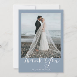 Dusty Blue Elegant Wedding Carte de remerciements