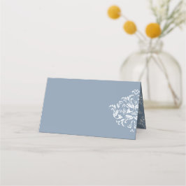 Dusty Blue elegante Damask Leere Platzkarten
