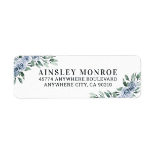 Dusty Blue Elegante Floral Boho Rose Rustikale Hoc