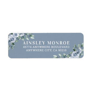 Dusty Blue Elegante Floral Boho Rose Rustikale Hoc