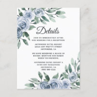 Dusty Blue Elegante Floral Boho Rose Rustikale Hoc