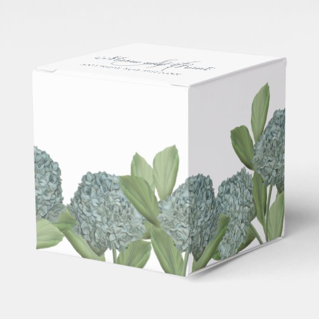 Dusty Blue Elegante Garten Blumenbeete Geschenkschachtel (Vorderseite)
