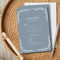 Dusty Blue Elegante Vintage Blumenhochzeit