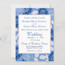Dusty Blue Elegante White Gray Floral Rose Hochzei