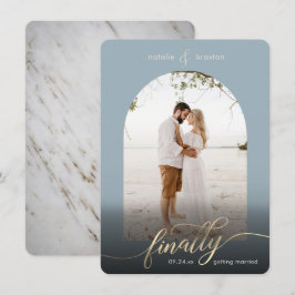 Dusty Blue Endlich Erlangung von Verheiratung & Fo Save The Date