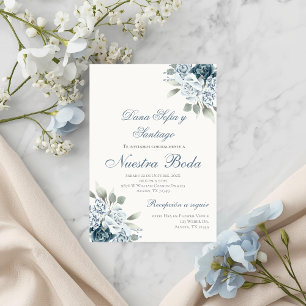 Dusty Blue Espagne Faire-part de mariage