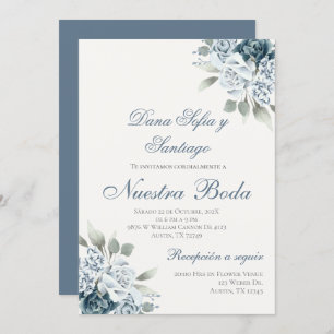 Dusty Blue Espagne Faire-part de mariage