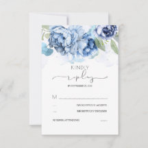 Dusty Blue et les fleurs de marine mariage RSVP
