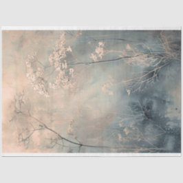 Dusty Blue Ethereal Natur Botanicals Hintergrund Seidenpapier