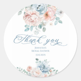 Dusty blue Etwas Blue Bridal Danke Runder Aufkleber