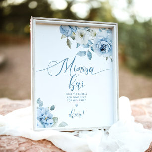 Dusty Blue etwas Blue Mimosa Bar Poster