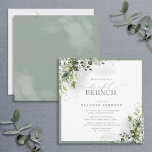 Dusty Blue Eucalyptus Botanical Bridal Brunch Einladung<br><div class="desc">Modernes, elegantes Brautparty (Brunch) mit üppig grauen botanischen Blätter und Eukalyptus, umgeben von hellblauem Eukalyptus-Graugrün. Personalisieren Sie Ihre Brautparty-Details in weichem Offschwarz, betont mit einer schönen modernen handgeschriebenen Kalligraphie. Auf der Rückseite der Karte befinden sich die botanischen Aquarellbotanikale. Teil einer koordinierten Suite. Die vollständige Sammlung finden Sie hier: https://www.zazzle.com/collections/elegant_eucalyptus_green_botanical_bridal_shower-119330045467288535 Kontakt...</div>