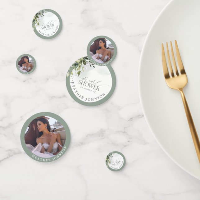 Dusty Blue Eucalyptus Botanical Bridal Shower Konfetti (Gruppe)