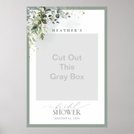 Dusty Blue Eucalyptus Brautparty Foto Stand Poster