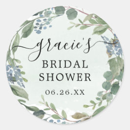 Dusty Blue Eucalyptus Envelope Fevor Stickers